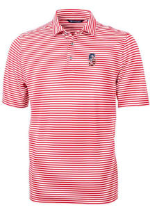 Cutter and Buck Seattle Mariners Red Virtue Eco Pique Stripe Big and Tall Polo