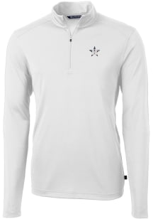 Cutter and Buck Houston Astros Mens White Stars and Stripes Virtue Eco Pique Big and Tall Qtr Zip