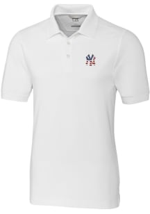 Cutter and Buck New York Yankees White Advantage Pique Big and Tall Polo