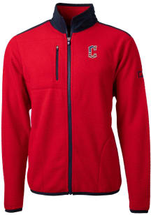 Cutter and Buck Cleveland Guardians Mens Red Cascade Eco Sherpa Big and Tall Light Weight Jacket