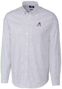 Cutter and Buck Arizona Diamondbacks Mens Light Blue Stretch Oxford Stripe Big and Tall Dress Shir..