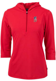 Cutter and Buck Seattle Mariners Womens Red Virtue Eco Pique Hooded Sweatshirt