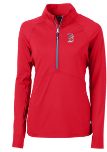 Cutter and Buck Boston Red Sox Womens Red Stars and Stripes Adapt Eco Qtr Zip