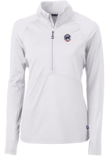 Cutter and Buck Chicago Cubs Womens White Stars and Stripes Adapt Eco Qtr Zip