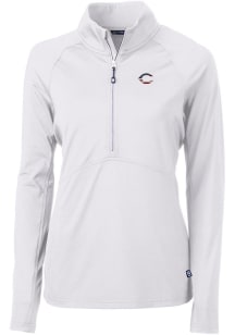 Cutter and Buck Cincinnati Reds Womens White Stars and Stripes Adapt Eco Qtr Zip