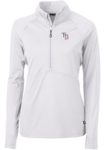Cutter and Buck Tampa Bay Rays Womens White Stars and Stripes Adapt Eco Qtr Zip