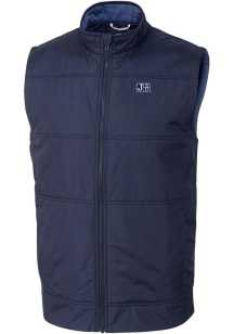 Cutter and Buck Jackson State Tigers Big and Tall Navy Blue Stealth Hybrid Quilted Windbreaker Ves..