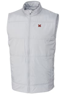 Cutter and Buck Miami RedHawks Big and Tall White Stealth Hybrid Quilted Windbreaker Vest Mens Ves..