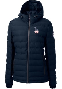 Cutter and Buck Los Angeles Dodgers Womens Navy Blue Mission Ridge Repreve Filled Jacket