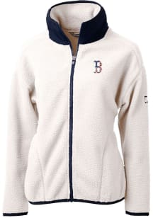 Cutter and Buck Boston Red Sox Womens Grey Americana Cascade Sherpa Long Sleeve Full Zip Jacket