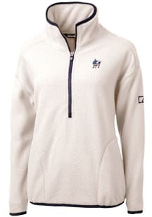 Cutter and Buck Miami Marlins Womens Grey Americana Cascade Sherpa Qtr Zip