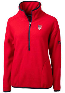 Cutter and Buck San Francisco Giants Womens Red Cascade Eco Sherpa Qtr Zip
