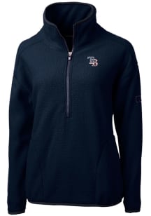 Cutter and Buck Tampa Bay Rays Womens Navy Blue Americana Cascade Sherpa Qtr Zip