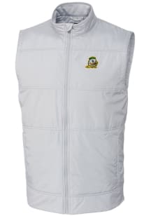Cutter and Buck Oregon Ducks Big and Tall White Stealth Hybrid Quilted Windbreaker Vest Mens Vest