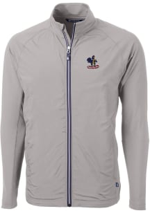 Cutter and Buck Delaware Fightin' Blue Hens Mens Grey Adapt Eco Knit Big and Tall Light Weight Jac..