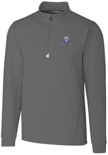 Cutter and Buck Northwestern Wildcats Mens Grey Vault Traverse Big and Tall Qtr Zip