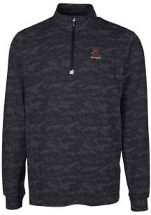 Cutter and Buck Alabama Crimson Tide Mens Black Traverse Camo Print Big and Tall Qtr Zip