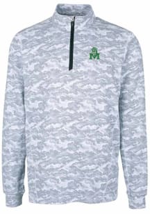 Cutter and Buck Marshall Thundering Herd Mens Charcoal Traverse Camo Print Big and Tall Qtr Zip