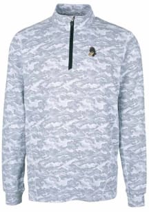 Cutter and Buck Michigan State Spartans Mens Charcoal Traverse Camo Print Big and Tall Qtr Zip