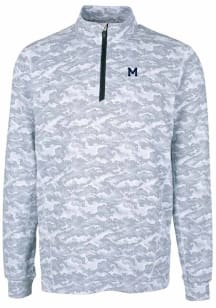Cutter and Buck Michigan Wolverines Mens Charcoal Traverse Camo Print Big and Tall Qtr Zip