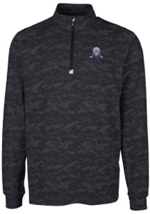 Cutter and Buck Northwestern Wildcats Mens Black Traverse Camo Print Big and Tall Qtr Zip