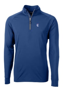 Cutter and Buck Fresno State Bulldogs Mens Blue Adapt Eco Big and Tall Qtr Zip