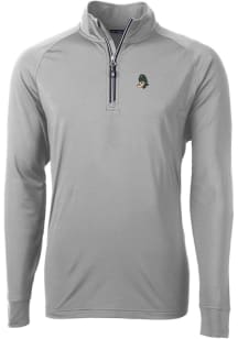 Cutter and Buck Michigan State Spartans Mens Grey Adapt Eco Big and Tall Qtr Zip