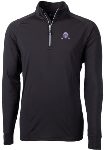 Cutter and Buck Northwestern Wildcats Mens Black Adapt Eco Big and Tall Qtr Zip