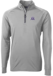 Cutter and Buck Northwestern Wildcats Mens Grey Adapt Eco Big and Tall Qtr Zip