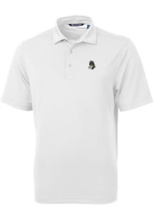 Cutter and Buck Michigan State Spartans White Vault Virtue Eco Pique Big and Tall Polo