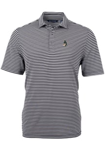 Cutter and Buck Michigan State Spartans Black Vault Virtue Eco Pique Stripe Big and Tall Polo