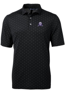 Cutter and Buck Northwestern Wildcats Black Vault Virtue Eco Pique Tile Big and Tall Polo