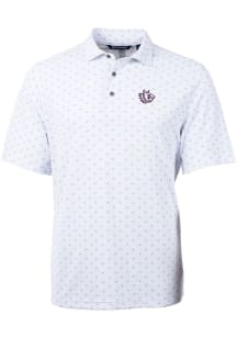 Cutter and Buck TCU Horned Frogs White Virtue Eco Pique Tile Big and Tall Polo