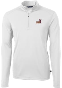 Cutter and Buck Arizona State Sun Devils Mens White Vault Virtue Eco Pique Big and Tall Qtr Zip