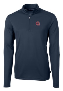 Cutter and Buck Gonzaga Bulldogs Mens Navy Blue G Logo Virtue Eco Pique Big and Tall Qtr Zip