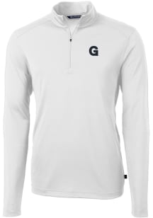 Cutter and Buck Gonzaga Bulldogs Mens White G Logo Virtue Eco Pique Big and Tall Qtr Zip