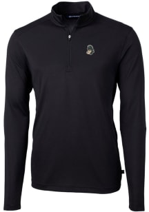 Cutter and Buck Michigan State Spartans Mens Black Vault Virtue Eco Pique Big and Tall Qtr Zip