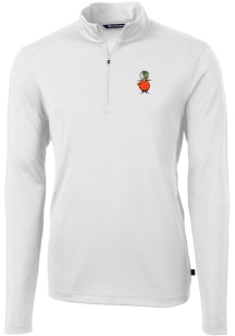 Cutter and Buck UCF Knights Mens White Virtue Eco Pique Big and Tall Qtr Zip