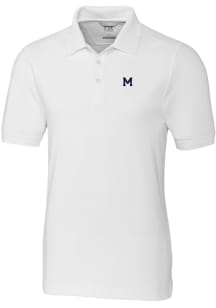 Cutter and Buck Michigan Wolverines White Advantage Pique Big and Tall Polo