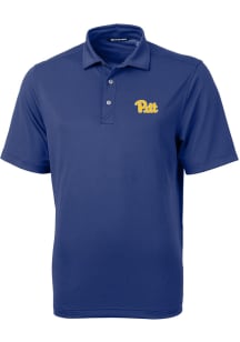Cutter and Buck Pitt Panthers Mens Blue Virtue Short Sleeve Polo