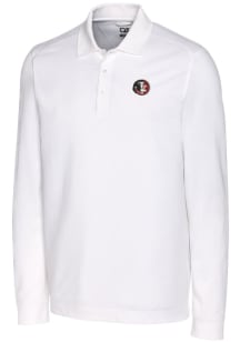 Cutter and Buck Florida State Seminoles White Advantage Pique Long Sleeve Big and Tall Polo