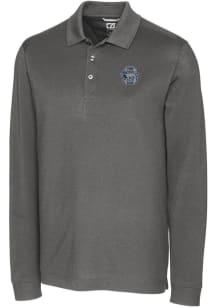 Cutter and Buck Penn State Nittany Lions Grey Advantage Pique Long Sleeve Big and Tall Polo