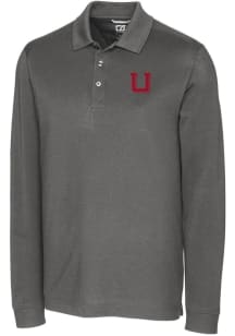 Cutter and Buck Utah Utes Anthracite Advantage Pique Long Sleeve Big and Tall Polo