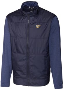 Cutter and Buck West Virginia Mountaineers Mens Navy Blue Stealth Hybrid Quilted Big and Tall Ligh..