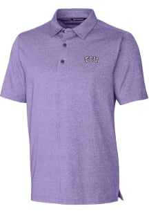 Cutter and Buck TCU Horned Frogs Mens Purple Logo Forge Short Sleeve Polo