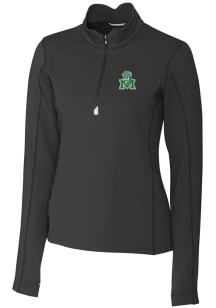 Cutter and Buck Marshall Thundering Herd Womens Black Vault Traverse Qtr Zip