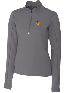 Cutter and Buck Baylor Bears Womens Anthracite Vault Traverse Qtr Zip