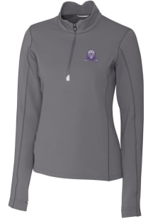 Cutter and Buck Northwestern Wildcats Womens Grey Vault Traverse Qtr Zip