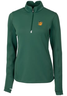 Cutter and Buck Baylor Bears Womens Green Vault Traverse Qtr Zip