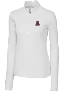 Cutter and Buck Alabama Crimson Tide Womens White Vault Traverse Qtr Zip
